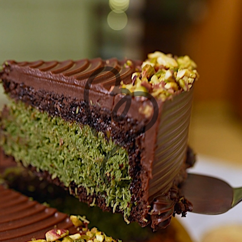 Dubai Chocolate Cake Slice