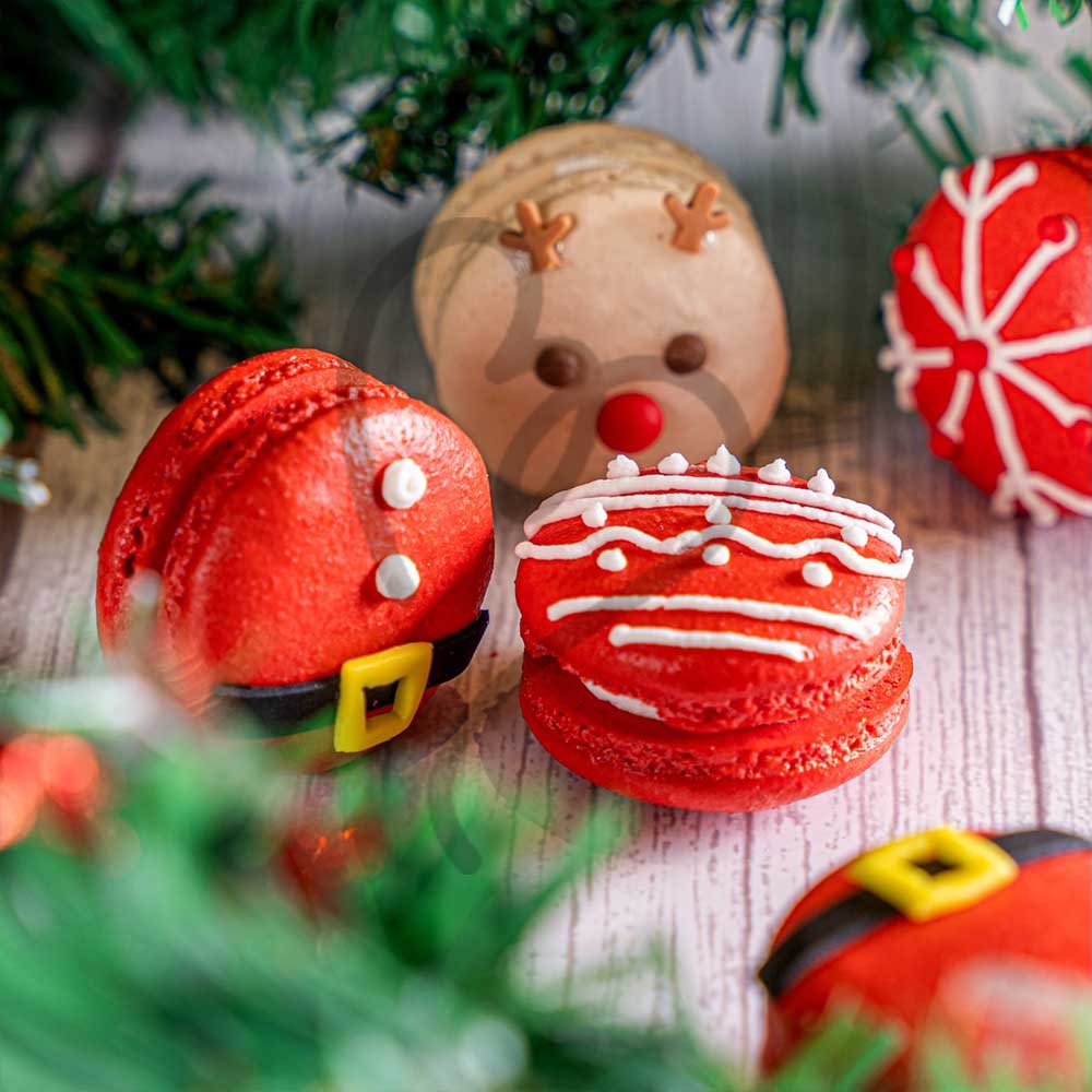CHRISTMAS MACAROONS (PACK OF 4)