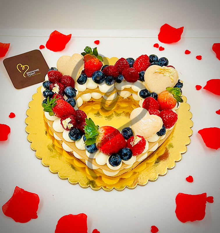 Love You Forever Heart Cake (Cookie Base) - 1 Kg